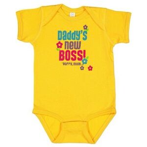 Daddy’s New Boss Yellow Short Sleeve Onesie